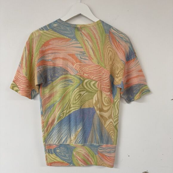 TSE Cashmere Surplice Knit Short Sleeve Deep V Neckline Top Blouse Artsy Small - Picture 3 of 12